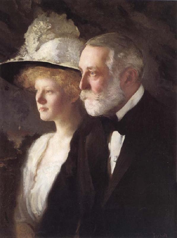 Edmund Charles Tarbell Henry Clay Frick and Daughter Helen China oil painting art